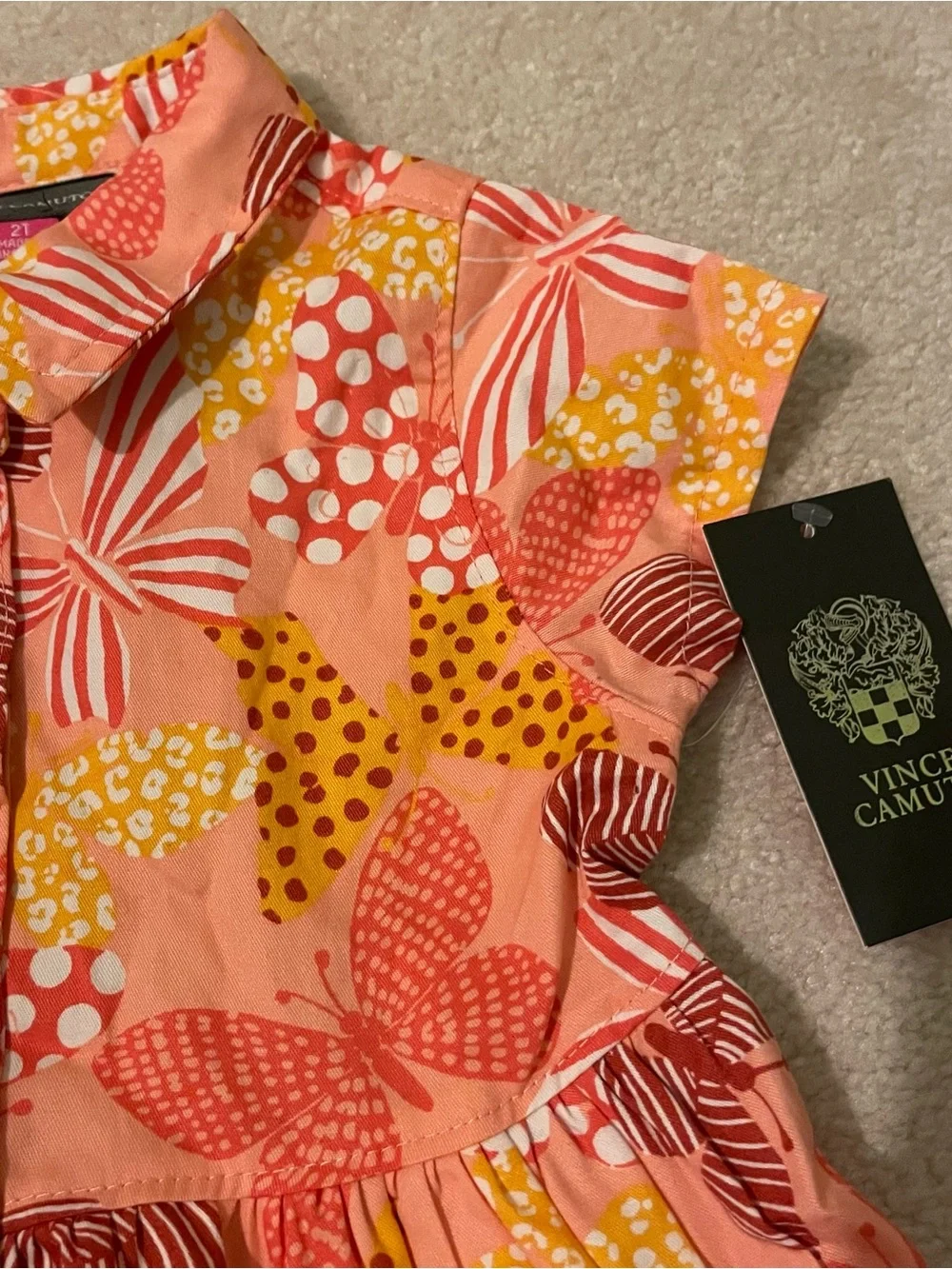 VINCE CAMUTO cotton butterfly dress 2T NWT